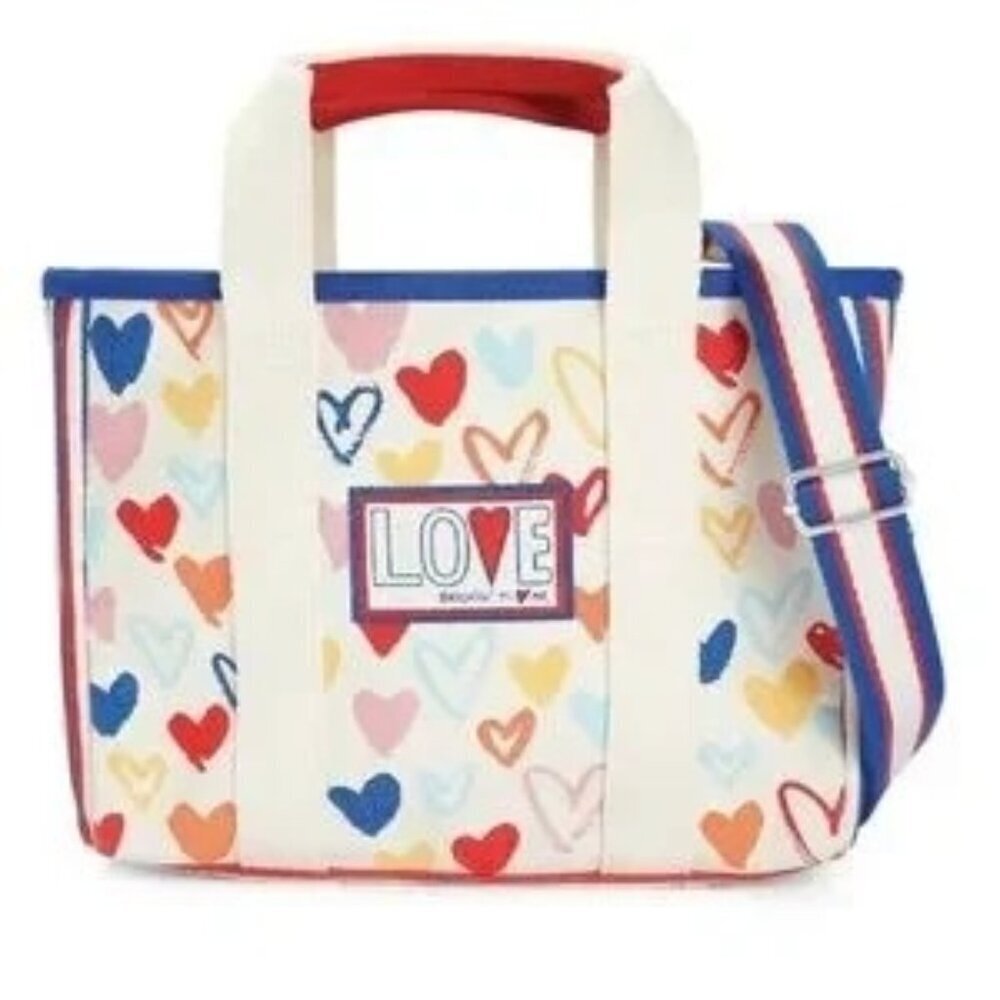 Brighton Red, White & You Canvas Heart Print Tote
